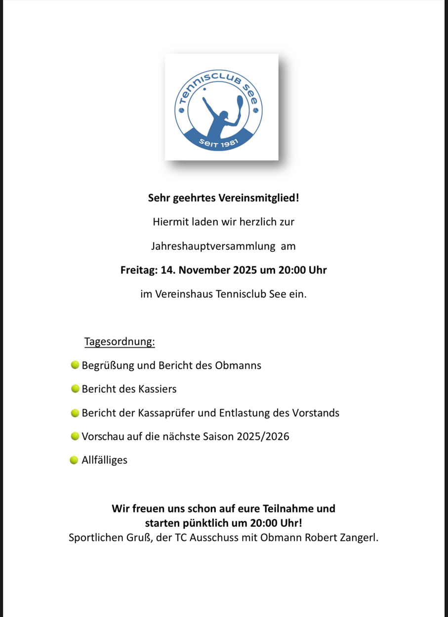 Jahreshauptversammlung 2025