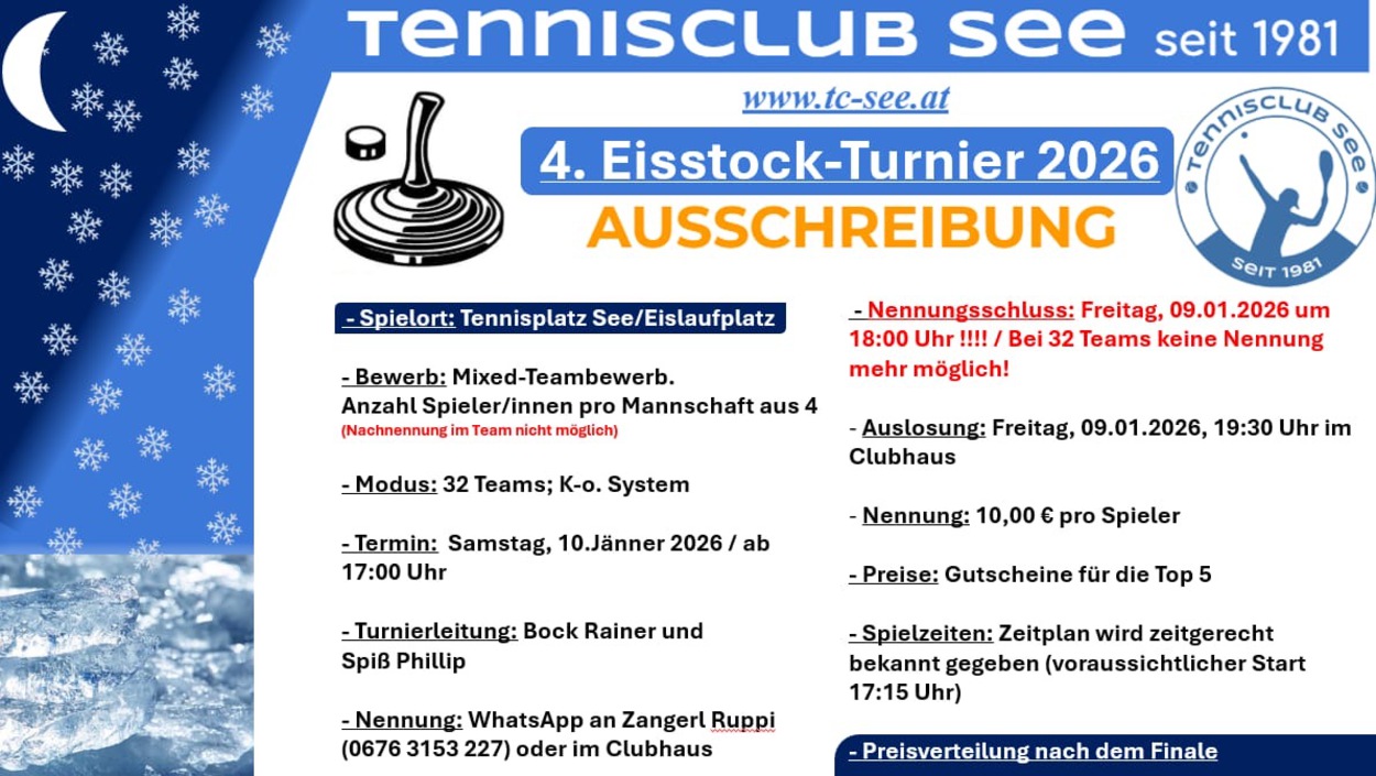 4. Eisstock- Turnier 2026